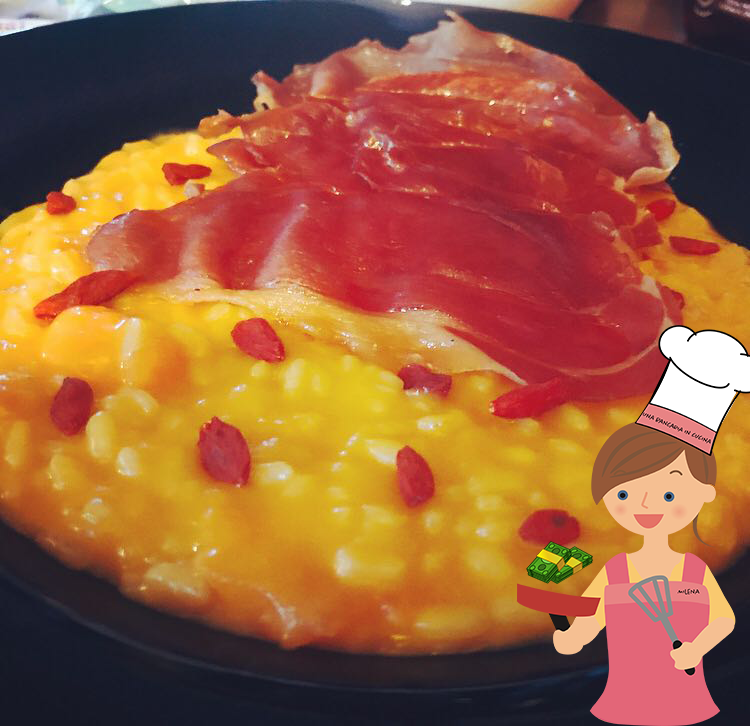 Risotto con prosciutto crudo croccante e melone Una Bancaria In Cucina
